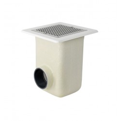 Sumidero Norm Poliéster+fv Rejilla Inox Piscina Hormigón 330 mm x 330 mm